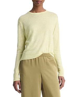 Vince Tissue Weight Crewneck Sweater In Yellow
