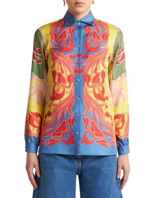 Etro - Abstract Swirl Silk Shirt