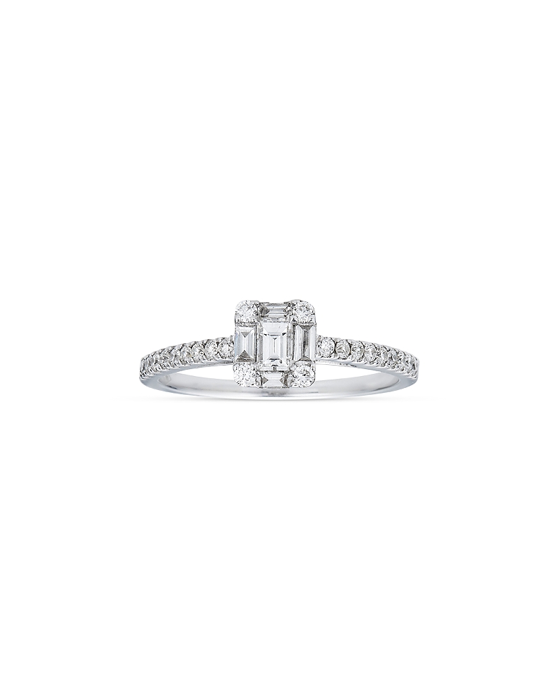 Zydo 18k White Gold Mosaic Diamond Ring In White