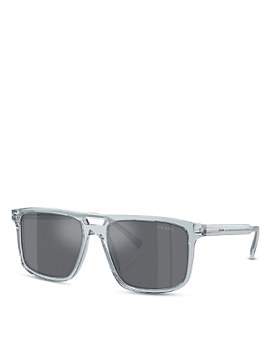 Shop Prada Rectangular Sunglasses, 58mm In Gray/gray Solid