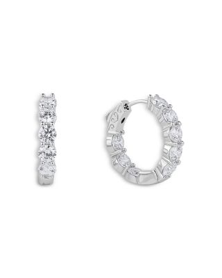 Shashi - Babe Cubic Zirconia Hoop Earrings in Sterling Silver