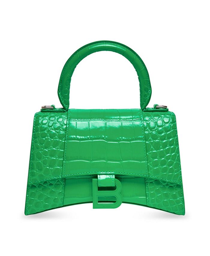 Balenciaga Hourglass Crocodile-Effect Handbag