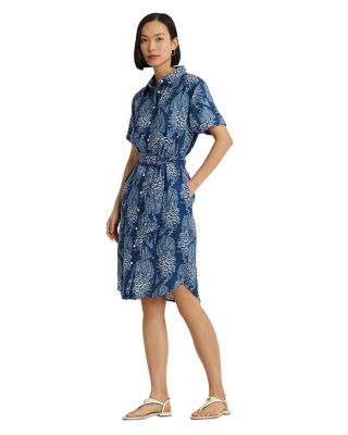 【Ralph Lauren】Belted Linen Bubble-Sleeve Shirtdress ワンピ Floral Tie-Front Linen Shirtdress | Ralph Lauren