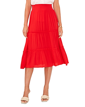 Shop Vince Camuto Tiered Pull On Skirt In Red