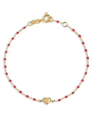 Gigi Clozeau 18K Yellow Gold Lucky Mini Heart Poppy Bracelet