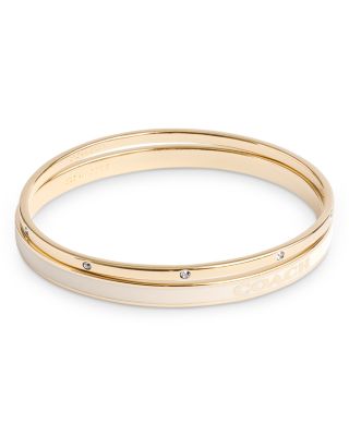 Pav&eacute; & Color Inlay Logo Bangle Bracelets, Set of 2