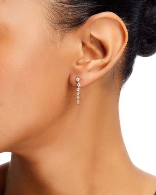 Diamond Graduated Linear Drop Earrings in 14K Yellow Gold, 0.5 tcw