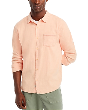 Shop Marine Layer Classic Selvage Shirt In Coral