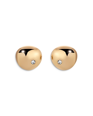 Shop Ettika Pave Polished Pebble Stud Earrings In Gold