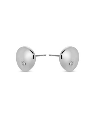 Pav&eacute; Polished Pebble Stud Earrings
