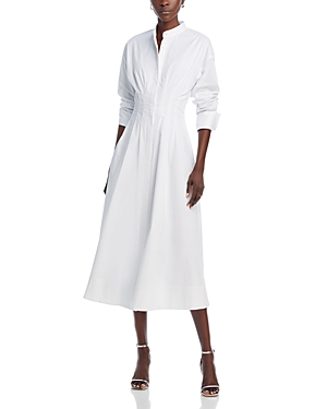 Shop Staud Lorenza Midi Dress In White
