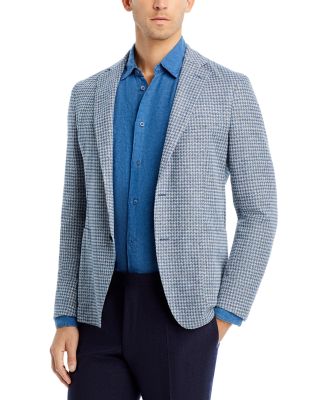 Boss Hanry Houndstooth Jersey Soft Construction Slim Fit Sport Coat