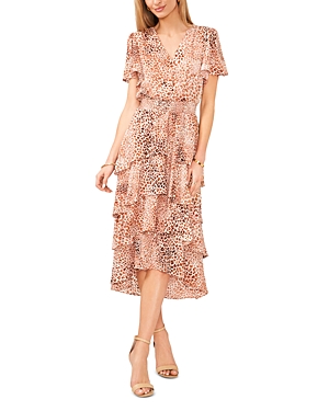Shop Vince Camuto Tiered Dress In Natural Taupe
