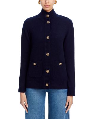 100% Cashmere Rib Knit Cardigan - Exclusive