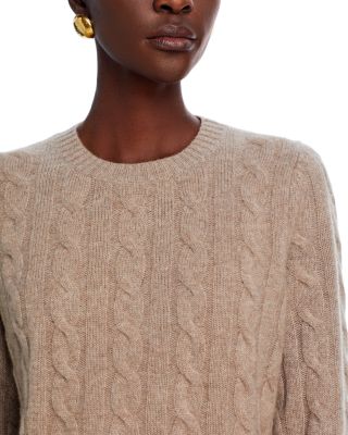 100% Cashmere Cable Knit Crewneck Sweater - Exclusive