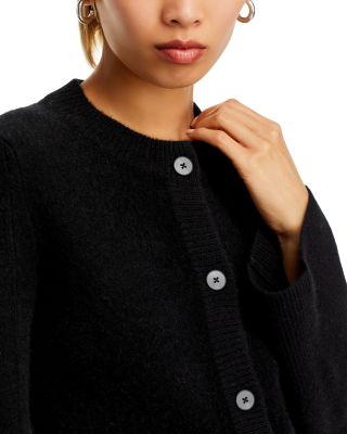 100% Cashmere Cropped Wide Sleeve Crewneck Cardigan - Exclusive