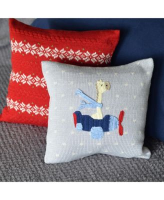  Knit Cotton 10&amp;quot; Giraffe Pilot in Plane Pillow
