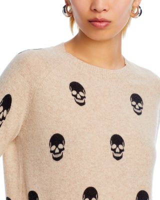 100% Cashmere Skull Print Crewneck Sweater - Exclusive