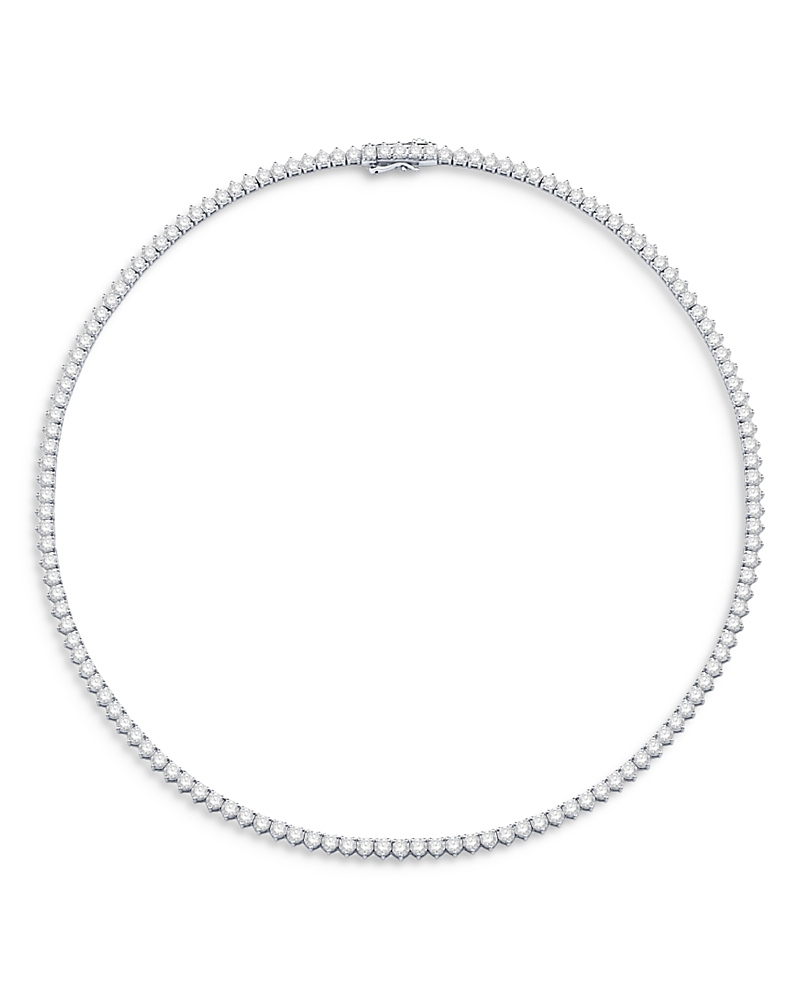 Bloomingdale's Fine Collection Certified Diamond Tennis Necklace in 14K White Gold, 10.0 tcw