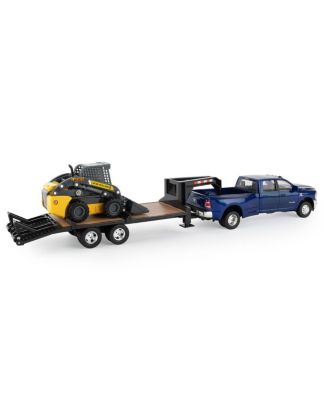  Unisex 1/32 RAM Dually Quad Cab with Lowboy &amp; New Holland Skid Steer Toy - Ages 2-4
