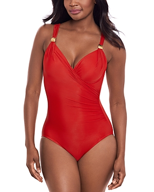Shop Miraclesuit Razzle Dazzle Siren One Piece Swimsuit In Cayenne Red