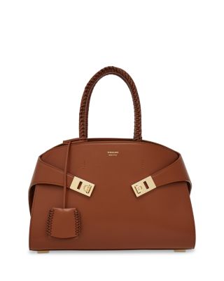FERRAGAMO - Small Hug Leather Top Handle Bag