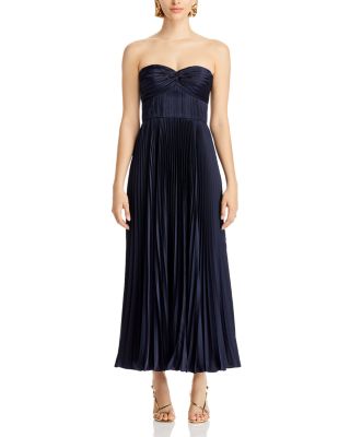 Ruched Bustier Pleated Dress