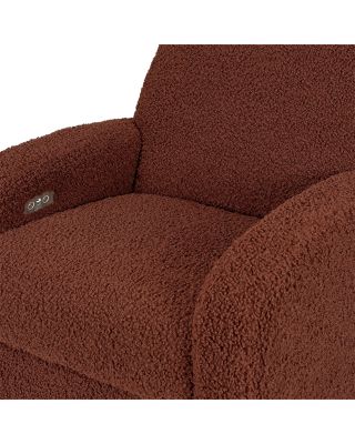 Nami Electronic Recliner and Swivel Glider Recliner in Teddy Loop with USB Port