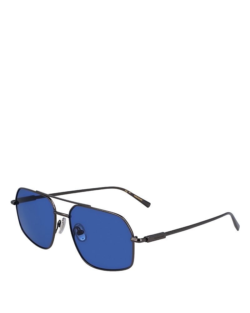 Ferragamo Prisma Geometric Pilot Sunglasses, 58mm