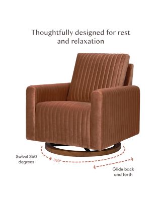 Poe Velvet Channeled Swivel Glider