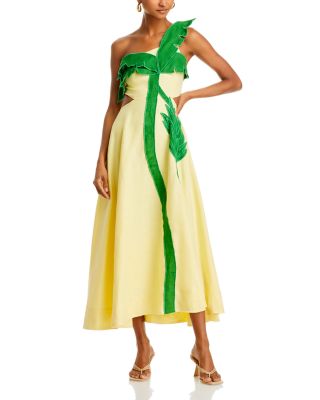 FARM Rio - Palm Tree Cutout Midi Dress