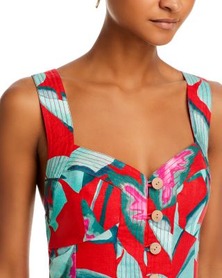 FARM Rio Summer Foliage Linen Mini Dress | Bloomingdale's Women