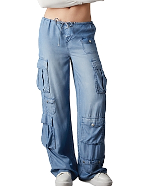 BLUE REVIVAL IN COMBAT HIGH RISE WIDE LEG JEANS IN LIGHT TEL AVIV