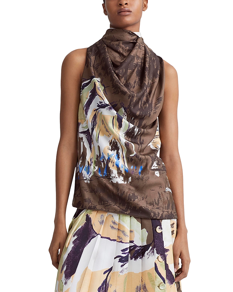 Sleary Printed Cowl Neck Top