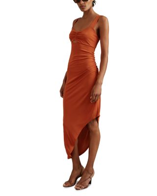REISS Carla Jersey Asymmetric Midi Dress | Bloomingdale's