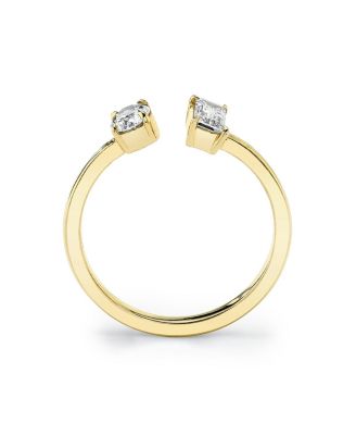  Mixed Lab-Grown Diamond Cuff Ring in 14K Yellow Gold, .50ctw Baguette & Oval Lab Grown Diamonds