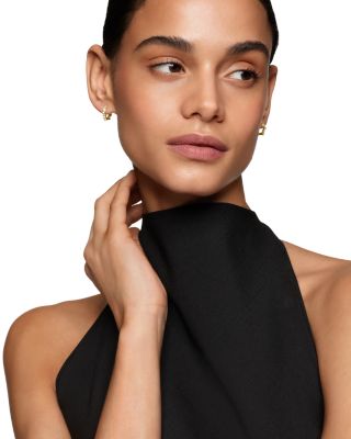 Stax Zig Zag Huggie Hoop Earrings in 18K Yellow Gold with Diamonds, 13mm