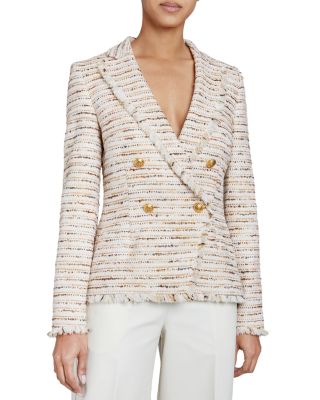 Santorelli Double Breasted Four Button Tweed Jacket