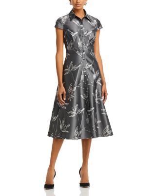 Aidan Mattox - Floral Jacquard Midi Dress