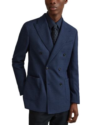 Reiss Gwynne Double Breasted Slim Fit Wool Blazer