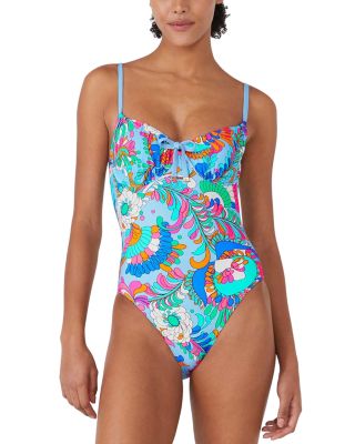 kate spade new york - Tie Front One Piece Swimsuit