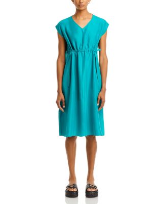 eileen fisher silk wrap dress Eileen Fisher | Dresses | Eileen Fisher Steel Satin Wrap Dress