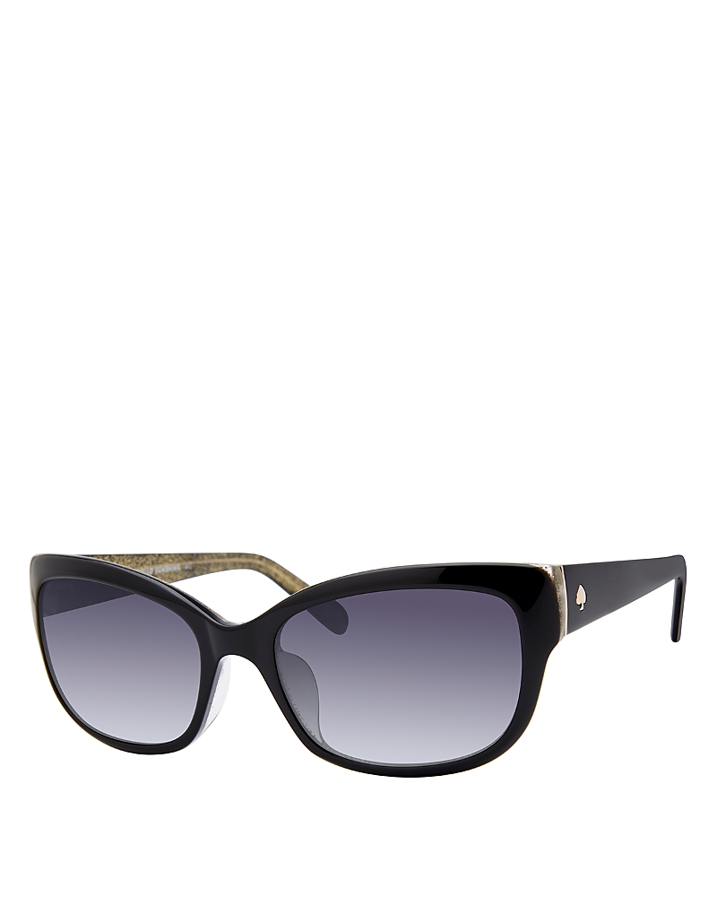 Kate Spade New York Johanna Rectangular Sunglasses, 53mm In Black/purple Gradient