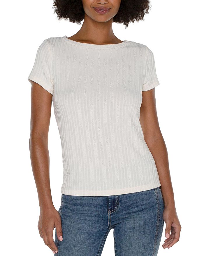 Liverpool Los Angeles Jacquard Rib Knit Tee | Bloomingdale's