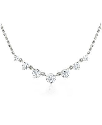 VRAI - Linked Lab-Grown Diamond Tennis Necklace in 14K White Gold, .85ctw Round Brilliant Lab Grown Diamonds