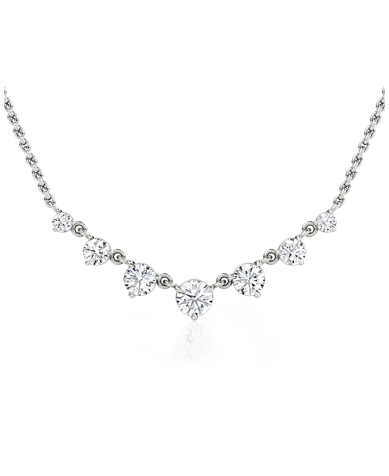 Vrai Linked Lab-Grown Diamond Tennis Necklace in 14K White Gold, .85ctw Round Brilliant Lab Grown Diamonds, 16-18"
