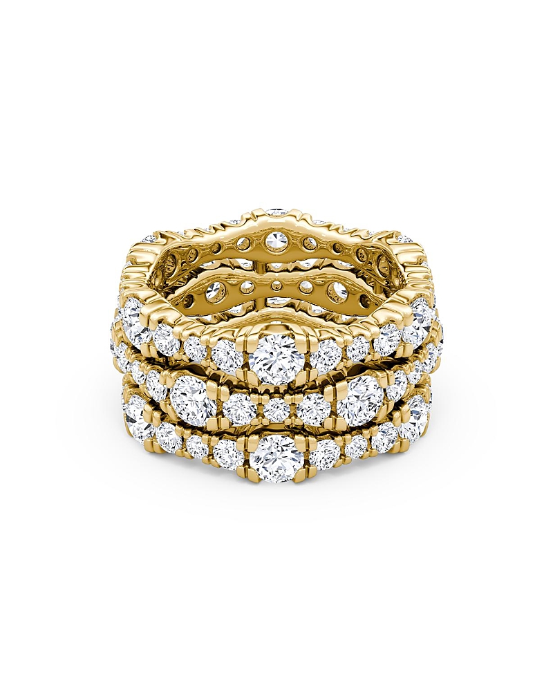 Vrai 3 Row Pave Ring in 14K Yellow Gold, 4.65tw Round Brilliant Lab Grown Diamonds