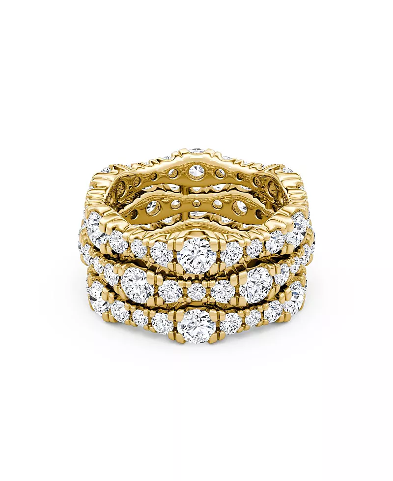 Vrai 3 Row Pave Ring in 14K Yellow Gold, 4.65tw Round Brilliant Lab Grown Diamonds