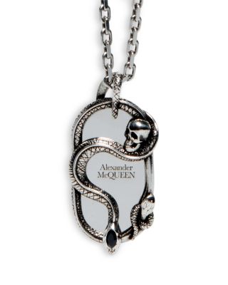Alexander McQueen ◆ Snake Medal Pendant Necklace McQueen Alexander Snake & Skull Pendant Necklace