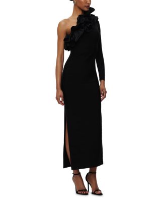 Asymmetric Ruffled Gown